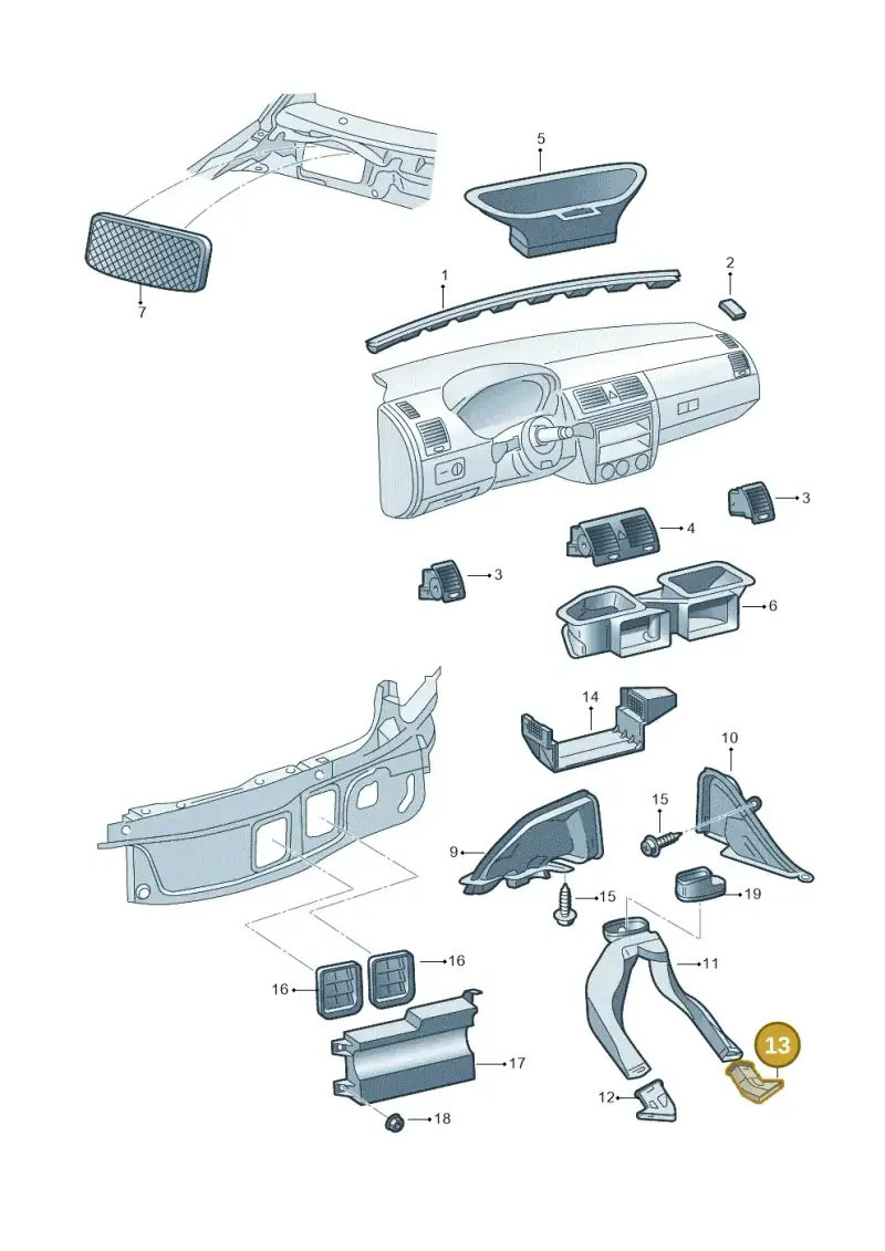 6Q0819894B — Skoda FABIA/COMBI            05> (2004-) diagram 225819300, position 13