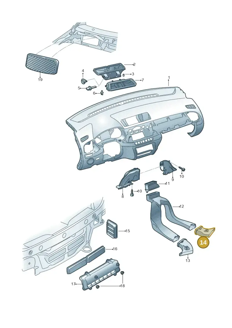 6Q0819894B — Skoda Fabia (2014-2022) diagram 797819300, position 14