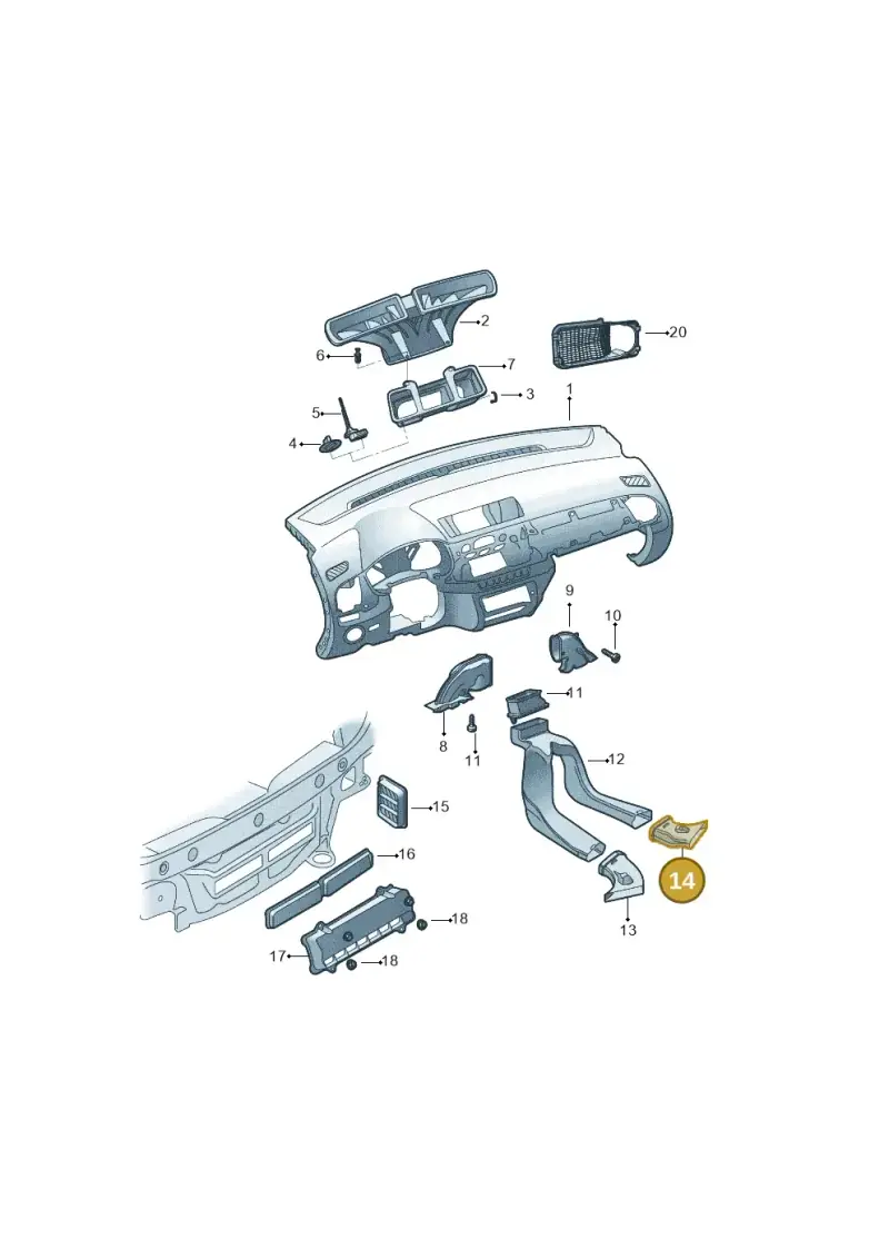 6Q0819894B — Skoda Fabia NF HB (2015-2018) diagram 864819300, position 14