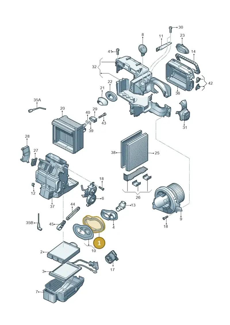 6Q0820129 — Skoda Rapid Ambition (2011-2021) diagram 253820100, position 1