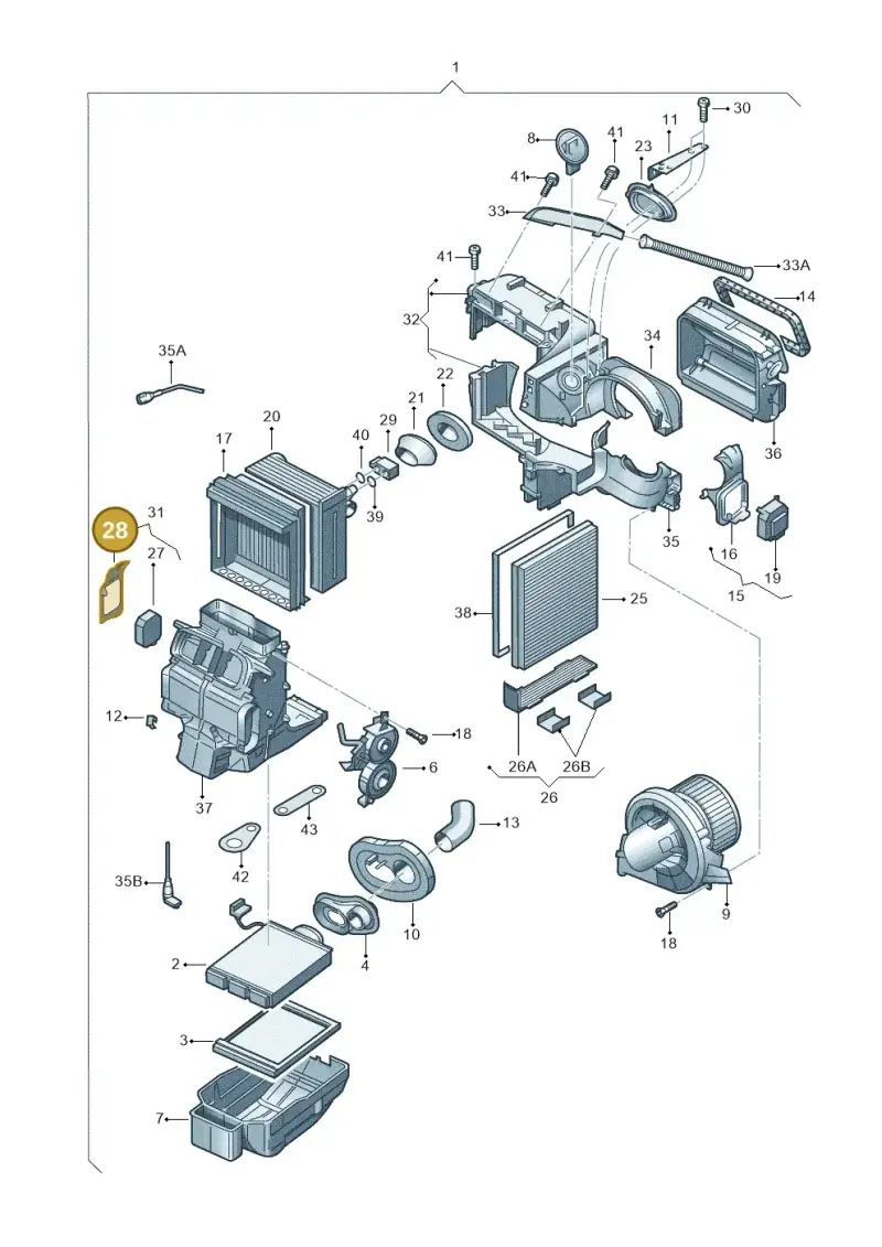 6Q0820892 — Skoda FABIA/COMBI (1999-2004) diagram 225820100, position 28