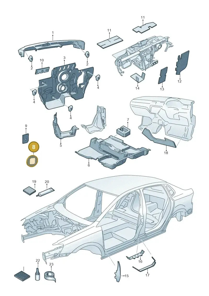 6Q0863829 — Skoda Fabia (2014-2022) diagram 797000130, position 8