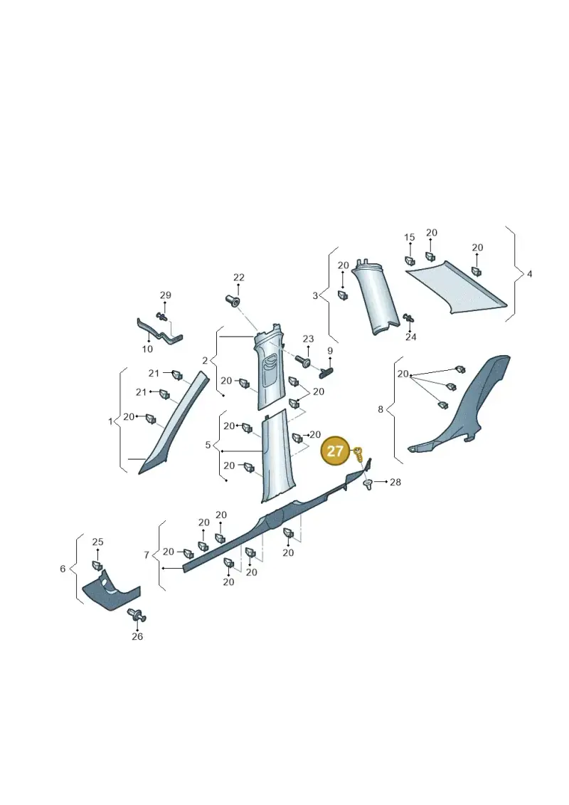 6Q0867333 — Skoda Kamiq (2019-) diagram 584867065, position 27