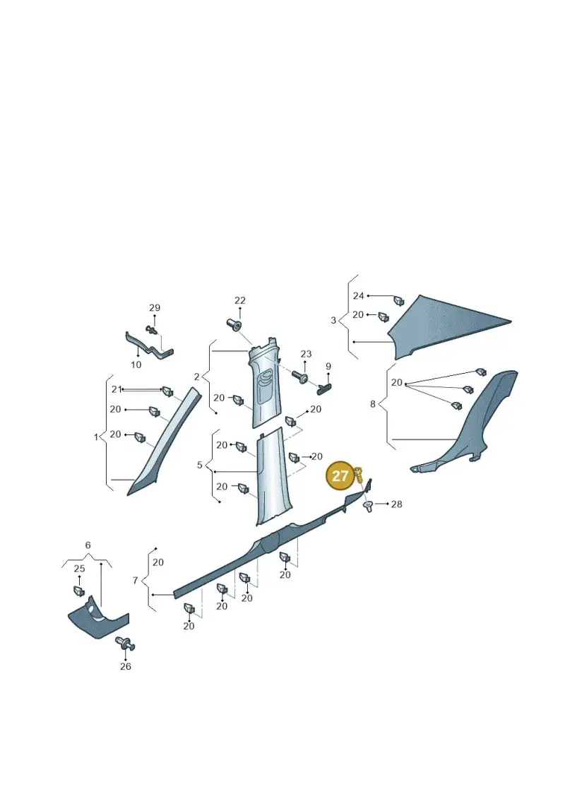 6Q0867333 — Skoda Fabia (2021-) diagram 6vn867065, position 27