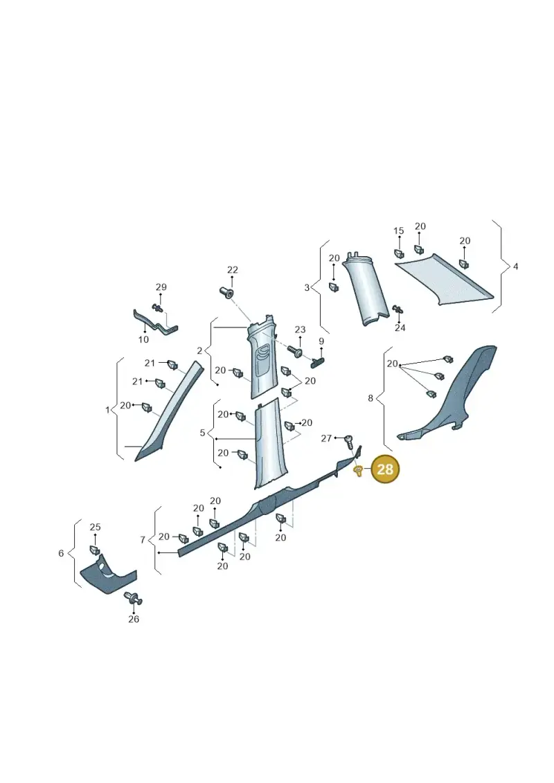 6Q0867334 — Skoda Kamiq (2019-) diagram 584867065, position 28