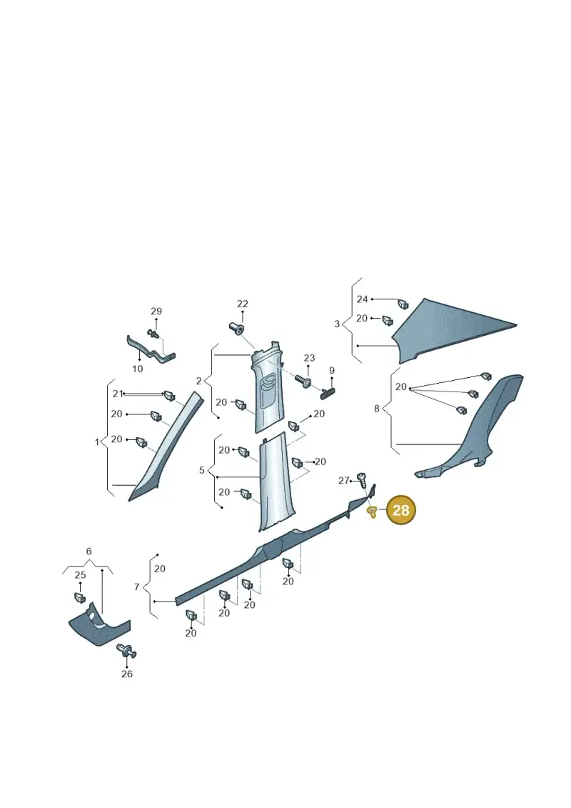 6Q0867334 — Skoda Fabia (2021-) diagram 6vn867065, position 28