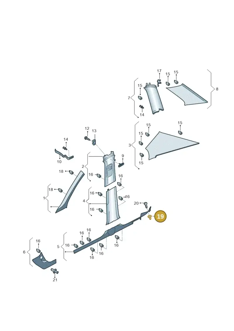 6Q0867334 — Skoda Fabia (2014-2022) diagram 797867650, position 19