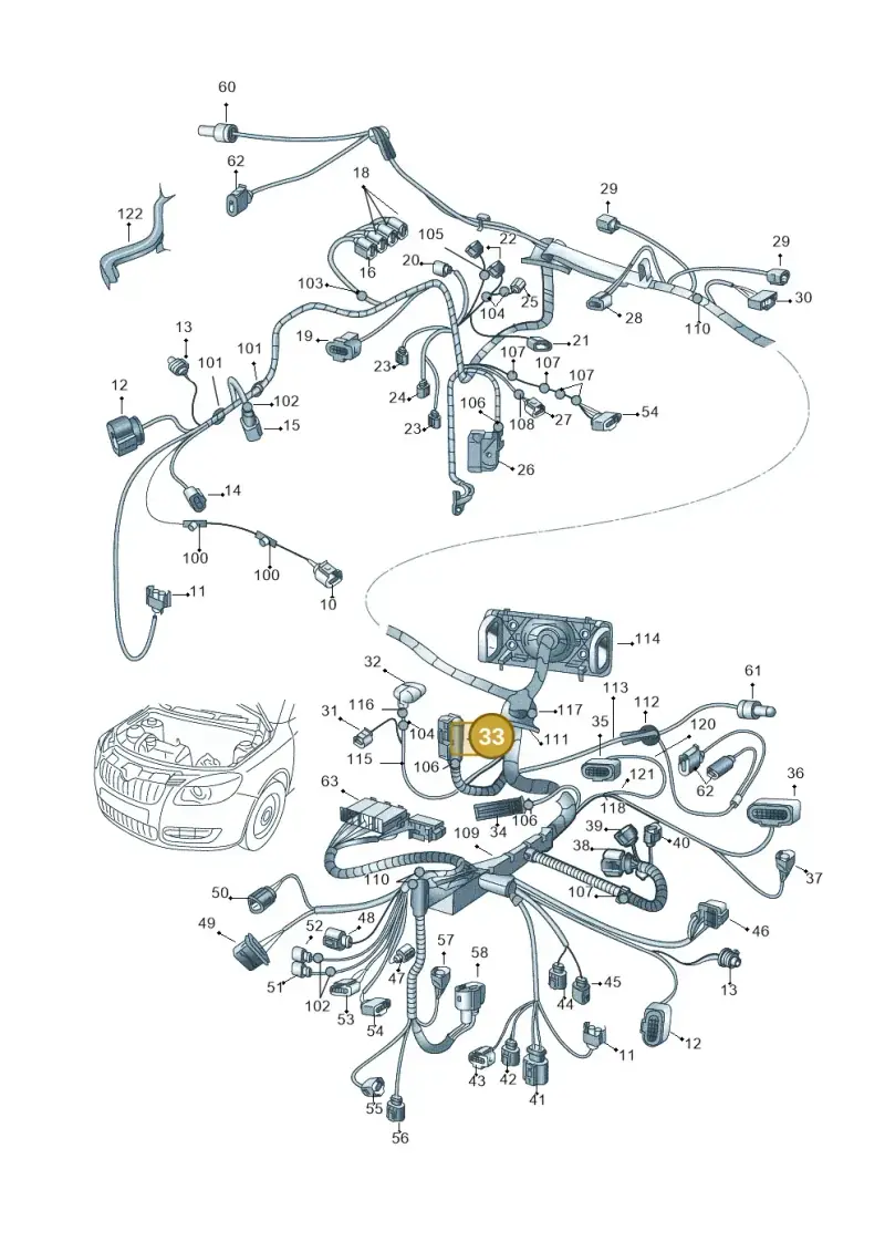 6Q0906385 — Skoda Roomster (2010-2015) diagram 608971810, position 33