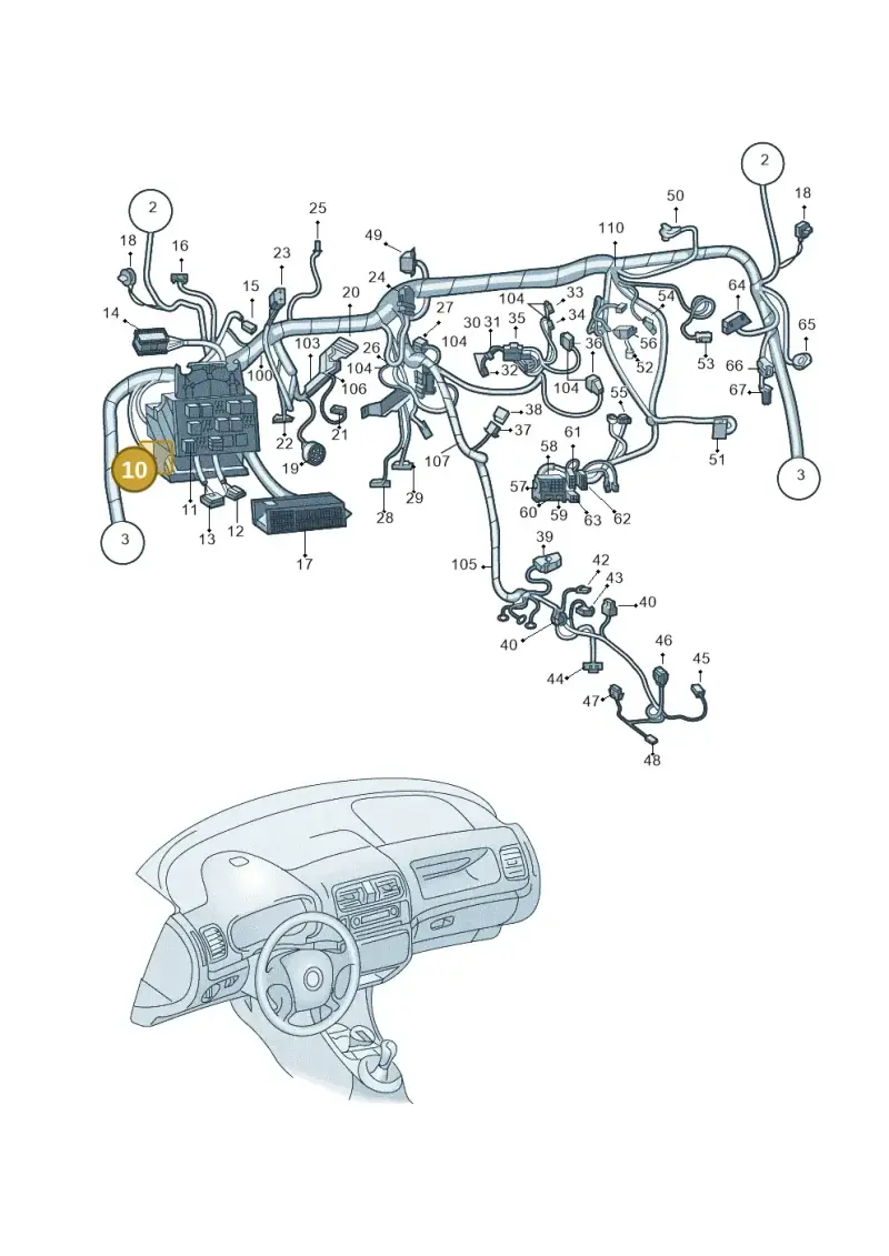 6Q0937702A — Skoda Fabia Ambiente (2009-2013) diagram 608971850, position 10
