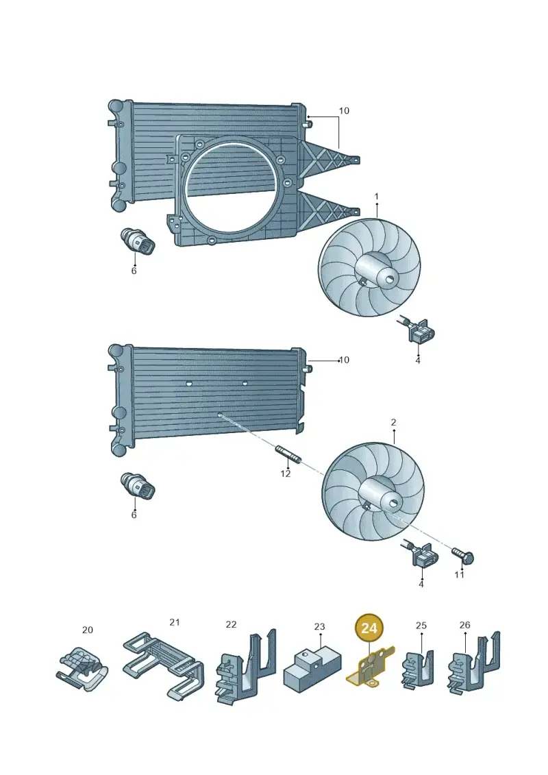 6Q0959503 — Skoda Fabia Ambiente (2009-2013) diagram 608959500, position 24
