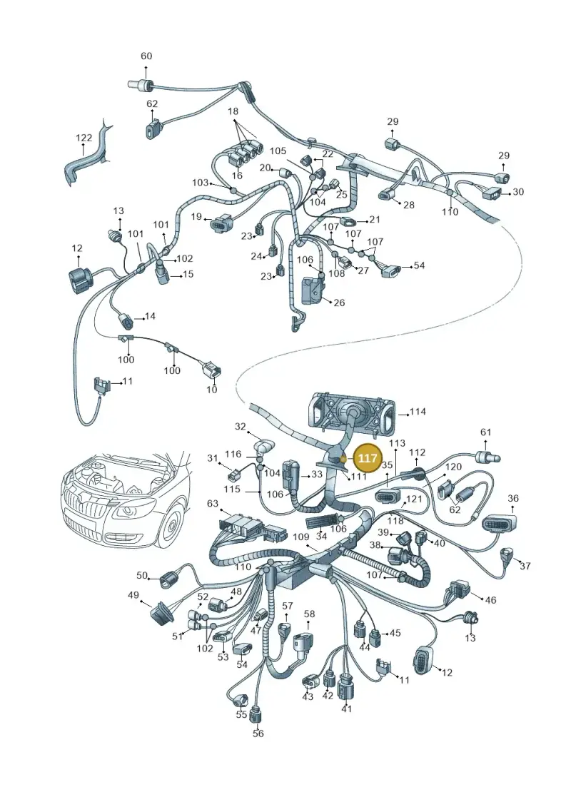 6Q0971615BA — Skoda Roomster (2010-2015) diagram 608971810, position 117