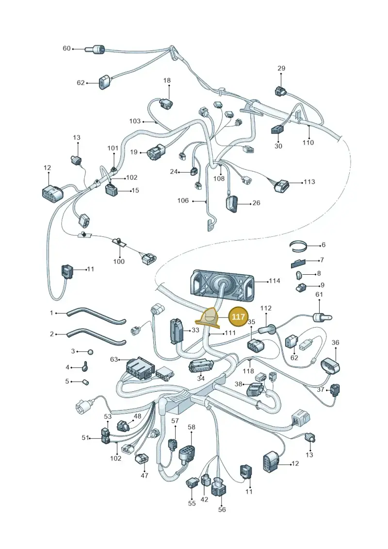 6Q0971615BA — Skoda Fabia Jingrui (2008-2014) diagram 662971810, position 117