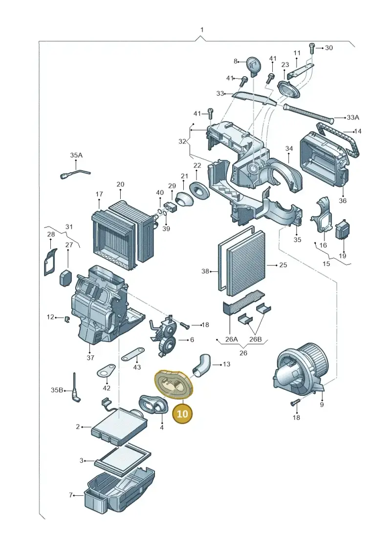 6Q1819750 — Skoda Roomster (2010-2015) diagram 225820100, position 10
