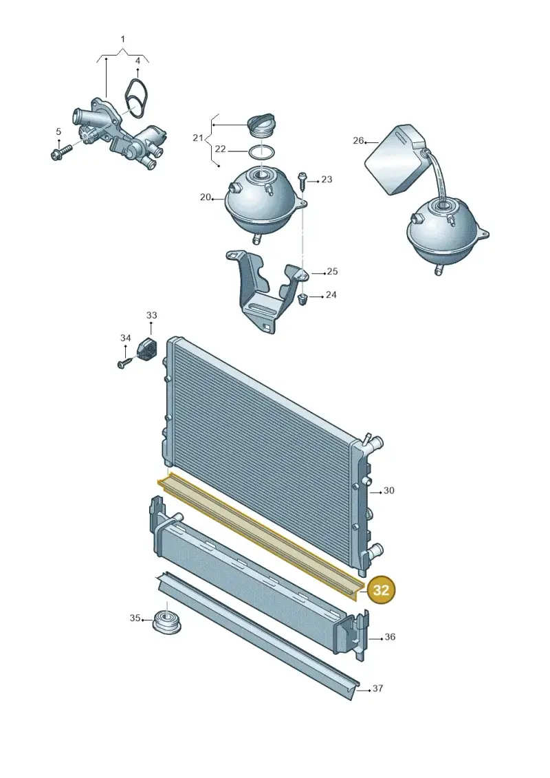 6R0121345B — Skoda Rapid (2012-2022) diagram 672121810, position 32