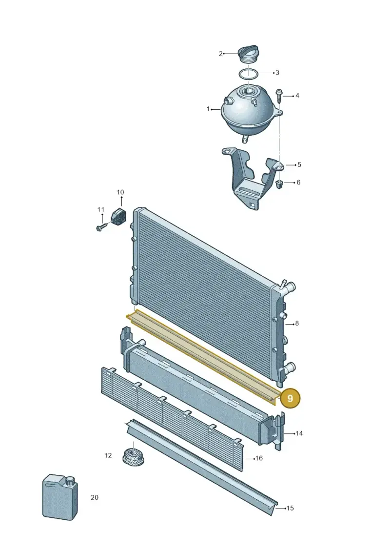 6R0121345B — Skoda Fabia (2014-2022) diagram 747121780, position 9