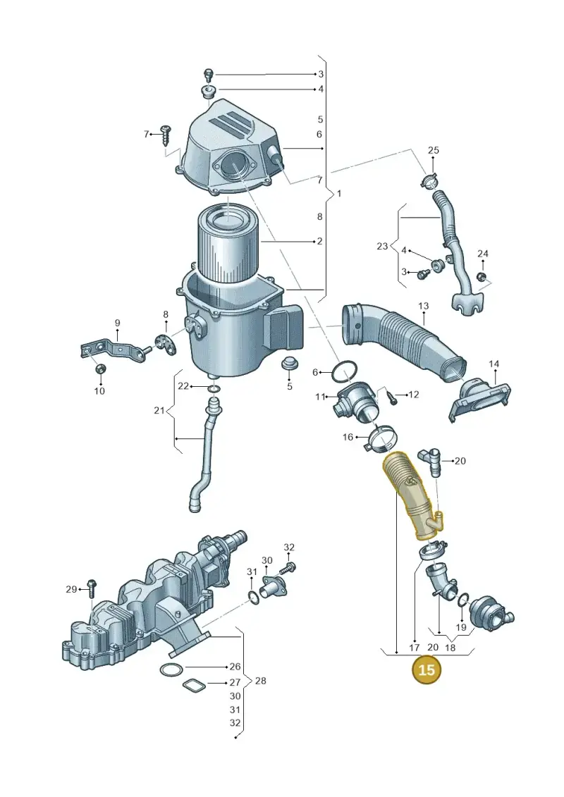 6R0129654C — Skoda Rapid (2012-2022) diagram 672129500, position 15