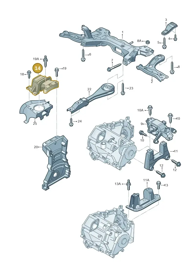 6R0199167AA — Skoda Fabia Ambiente (2009-2013) diagram 677199250, position 14