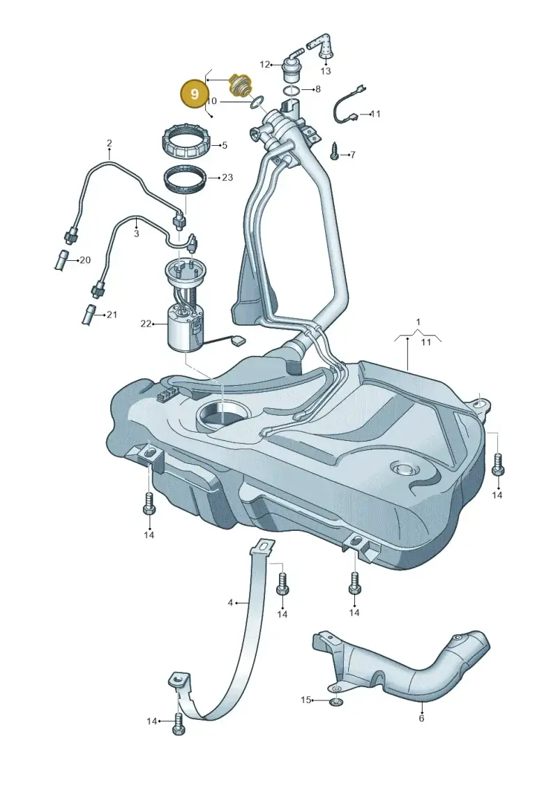 6R0201550H — Skoda Fabia (2014-2022) diagram 747201650, position 9