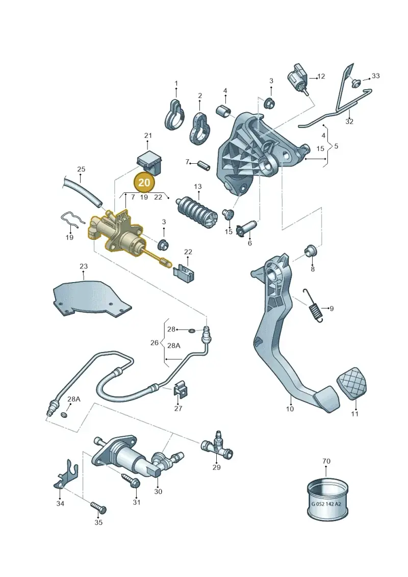 6R0721405D — Skoda Fabia Scout (2010-2014) diagram 697721250, position 20