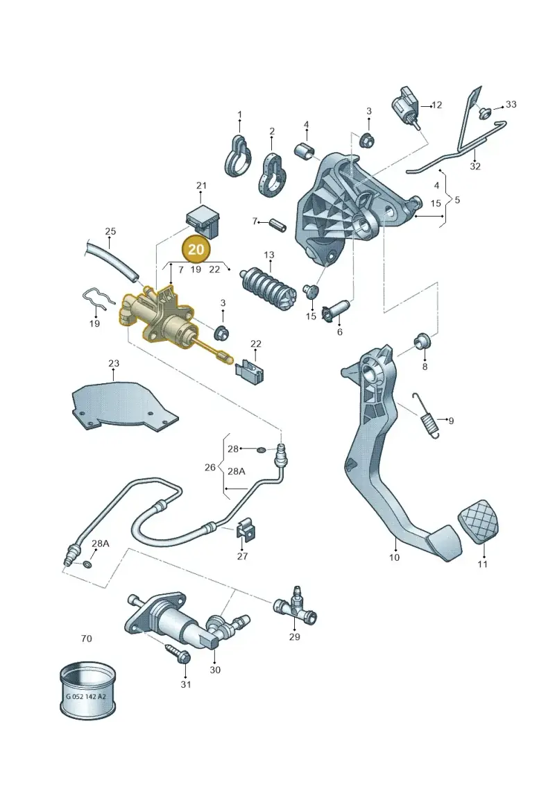 6R0721405E — Skoda Rapid Ambition (2011-2021) diagram 672721250, position 20