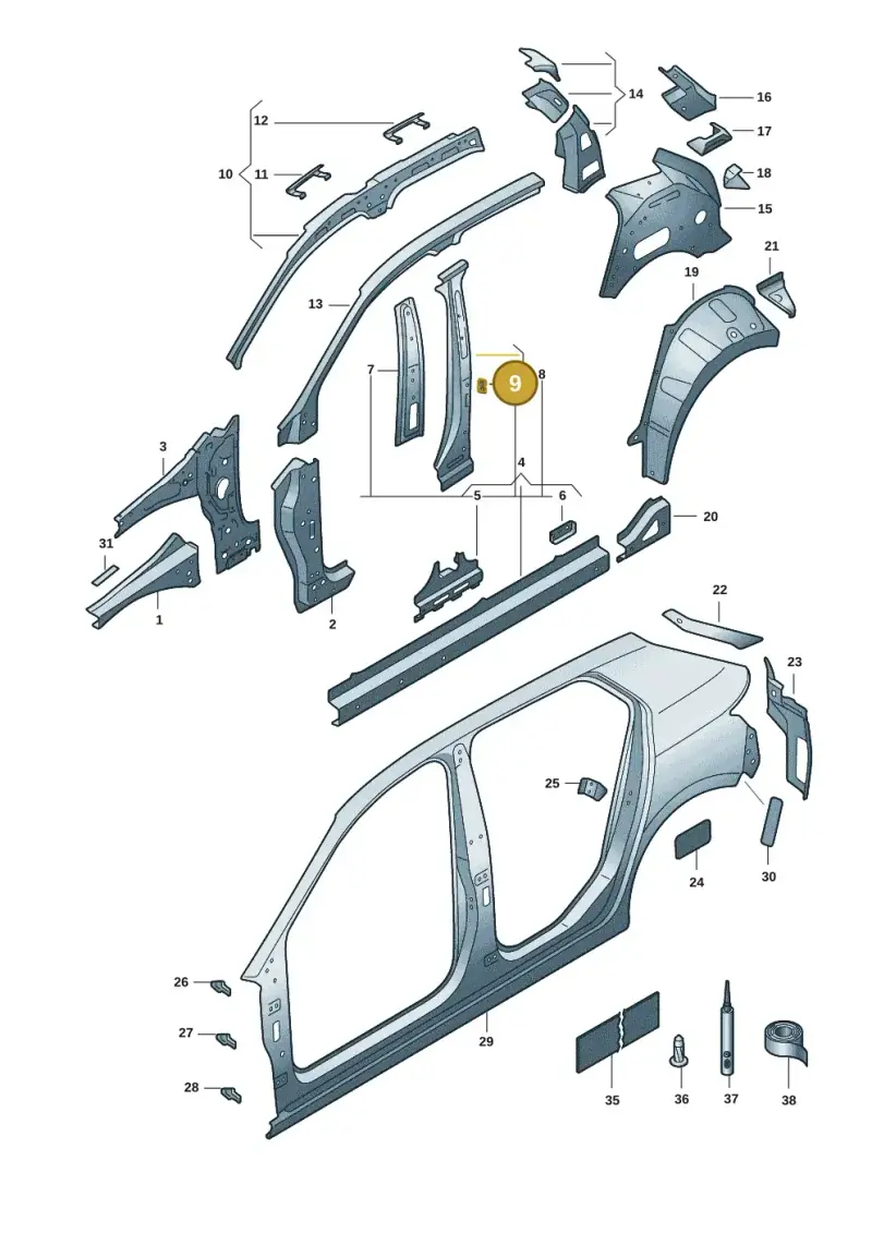 6R0810681 — Skoda Fabia (2021-) diagram 6vn809000, position 9