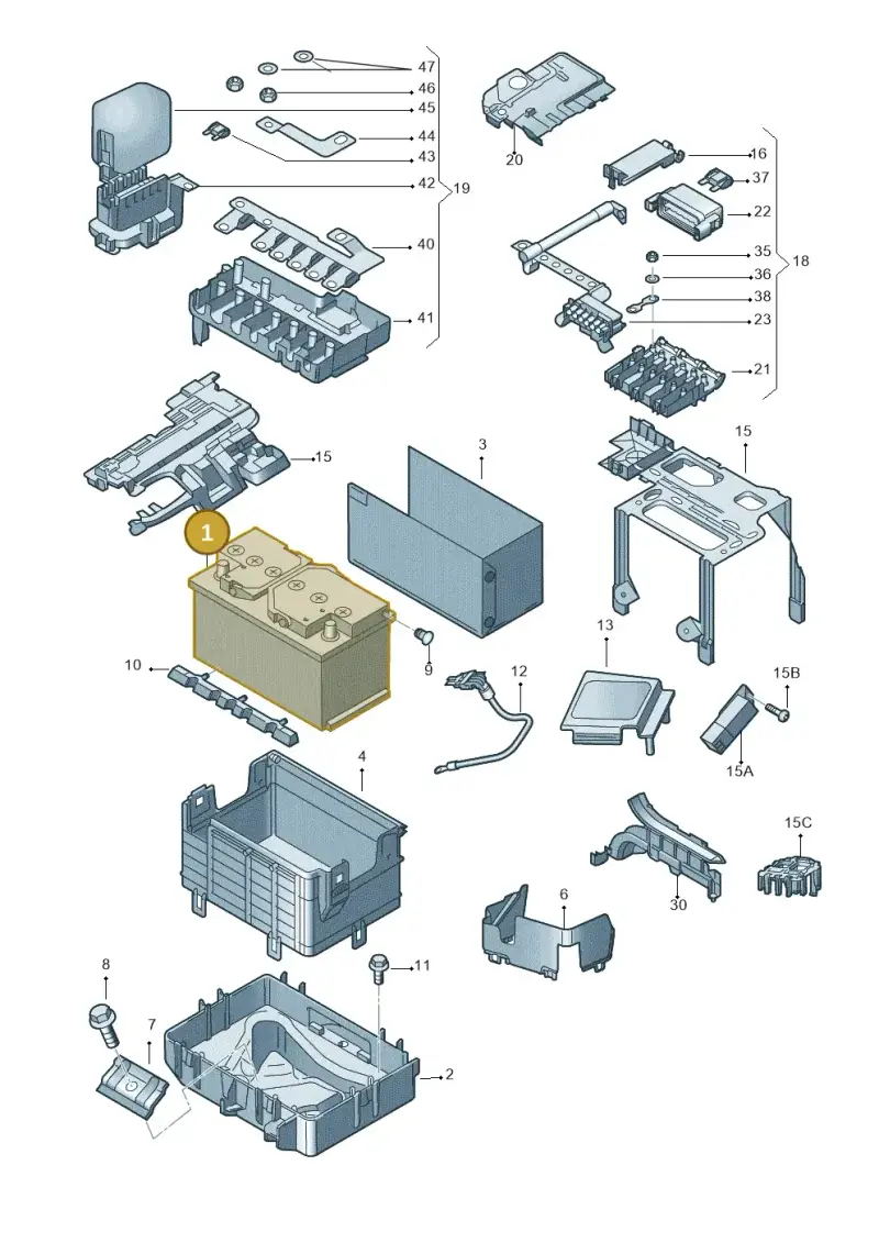 6R0915105B — Skoda Roomster (2010-2015) diagram 697915000, position 1