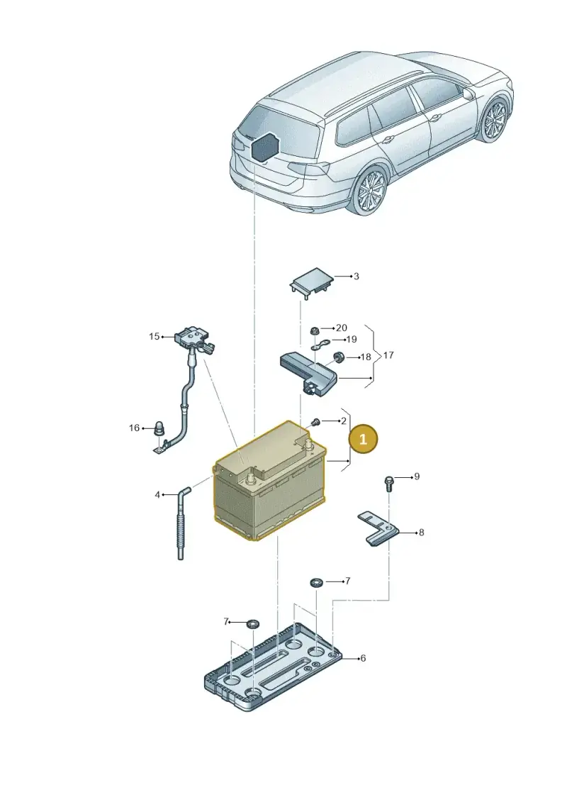 6R0915105B — Skoda Superb Combi (2015-2024) diagram 851915010, position 1