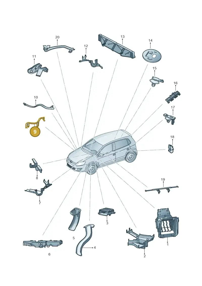 6R0971615L — Skoda Fabia (2014-2022) diagram 773972050, position 9
