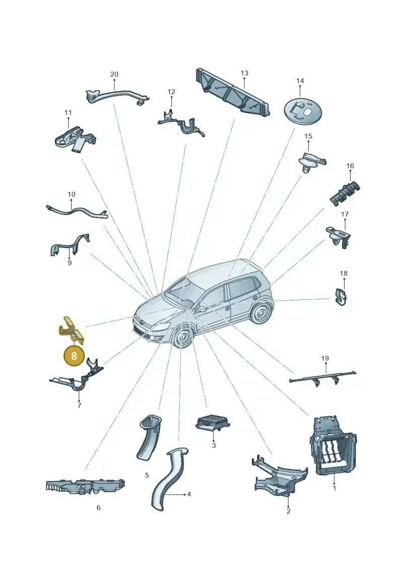 6R0971615M — Skoda Fabia (2014-2022) diagram 773972050, position 8