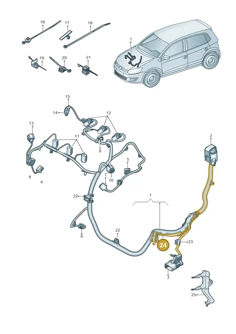 6R0971615T — Skoda Fabia (2014-2022) diagram 797971030, position 24