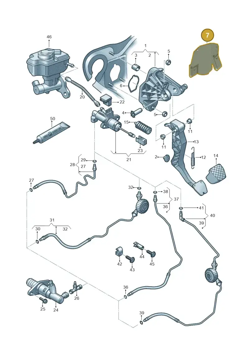 6R2721615A — Audi A1 Sportback (2010-2015) diagram 708721250, position 7