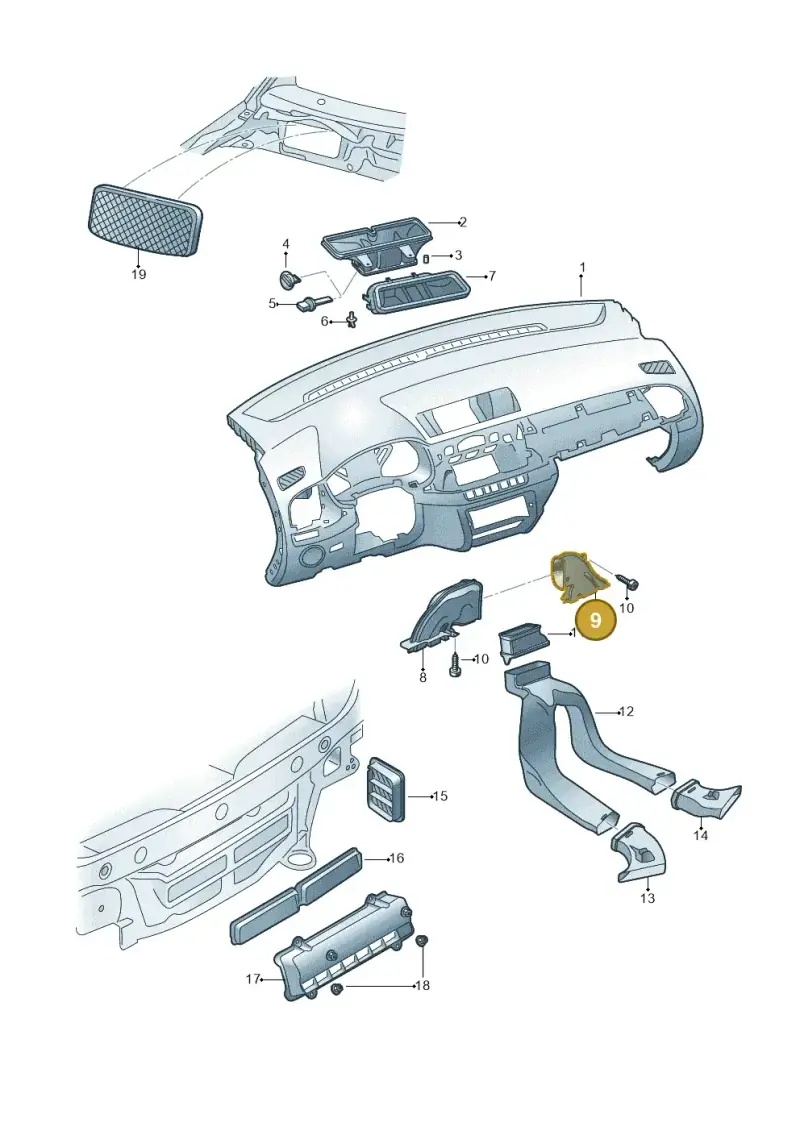 6R2819151 — Skoda Fabia (2014-2022) diagram 797819300, position 9