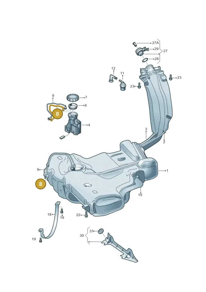 6R7201293E — Skoda Rapid (2012-2022) diagram 740201100, position 8