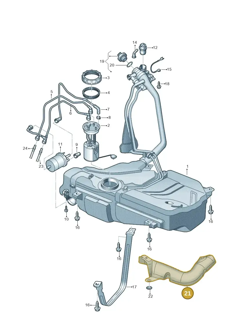 6R7201307A — Skoda Roomster (2010-2015) diagram 672201100, position 21