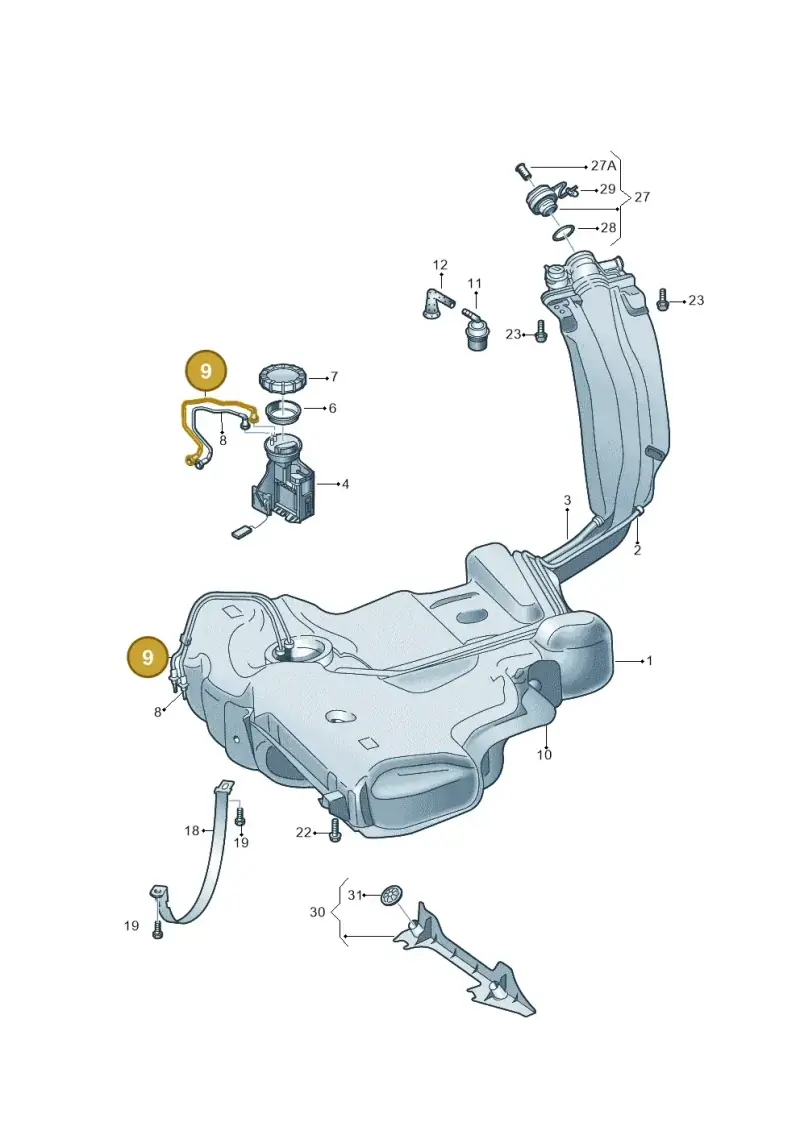6RA201294A — Skoda Rapid (2012-2022) diagram 740201100, position 9