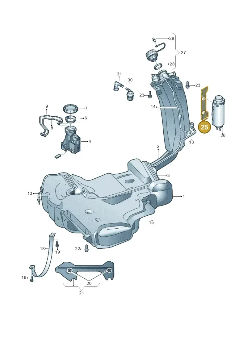6RA201827A — Skoda Rapid (2012-2022) diagram 740201050, position 25