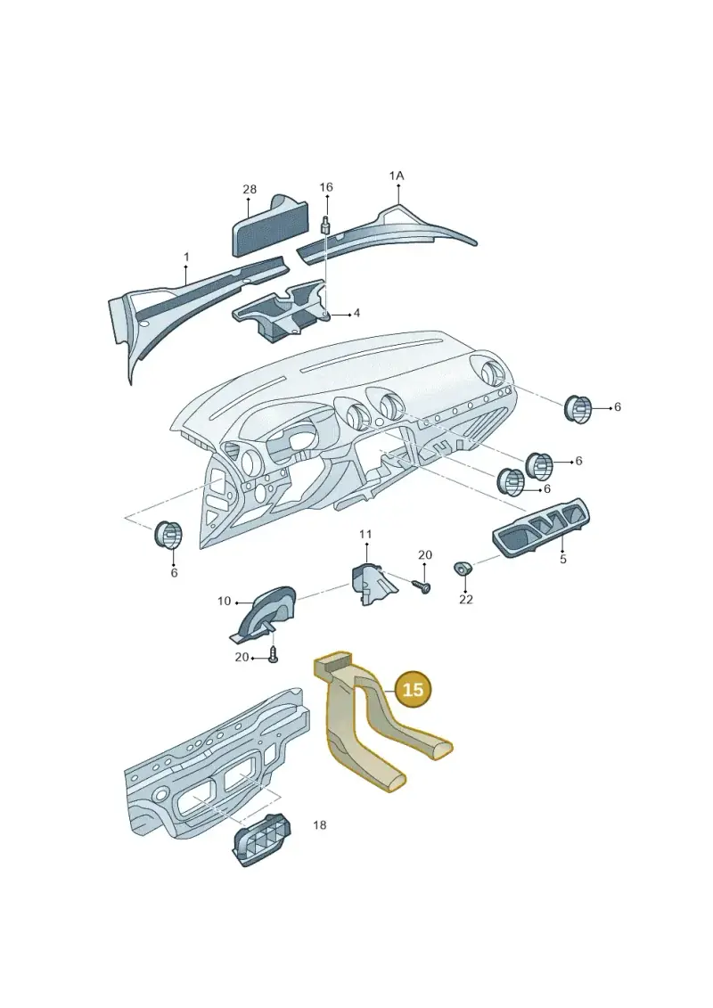 6RA819803A — Volkswagen Jetta (2019-) diagram 575819030, position 15
