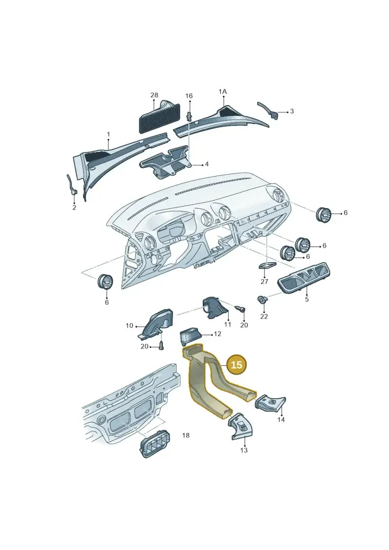 6RA819803A — Volkswagen Jetta 1.6 (2012-2019) diagram 755819300, position 15