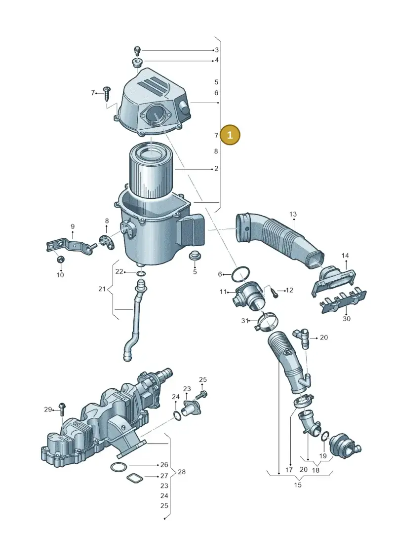 6RF129607 — Skoda Rapid Ambition (2011-2021) diagram 677129510, position 1