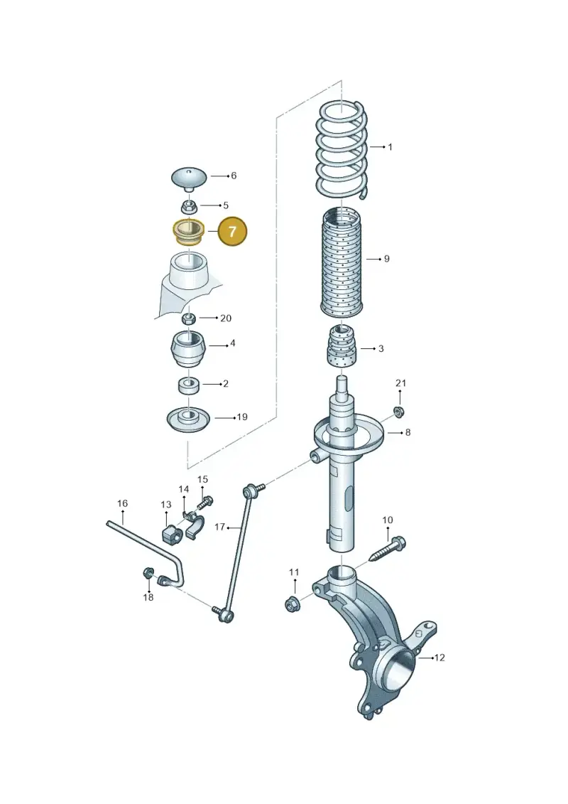 6RF412319 — Skoda Fabia Ambiente (2009-2013) diagram 608411010, position 7