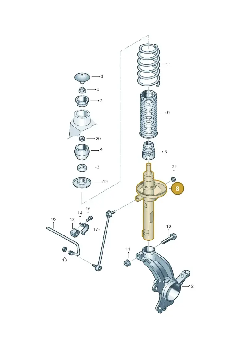 6RF413031F — Skoda Rapid Ambition (2011-2021) diagram 608411010, position 8