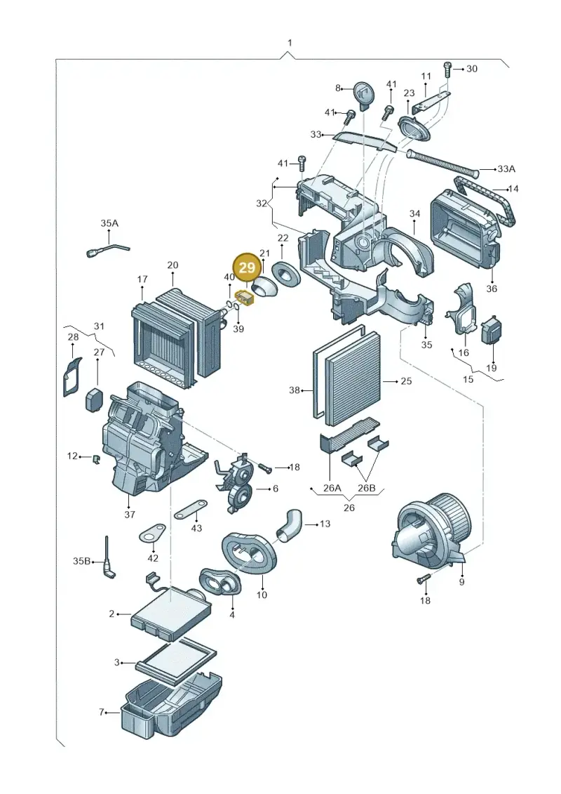 6RF820679 — Skoda Fabia Ambiente (2009-2013) diagram 225820100, position 29