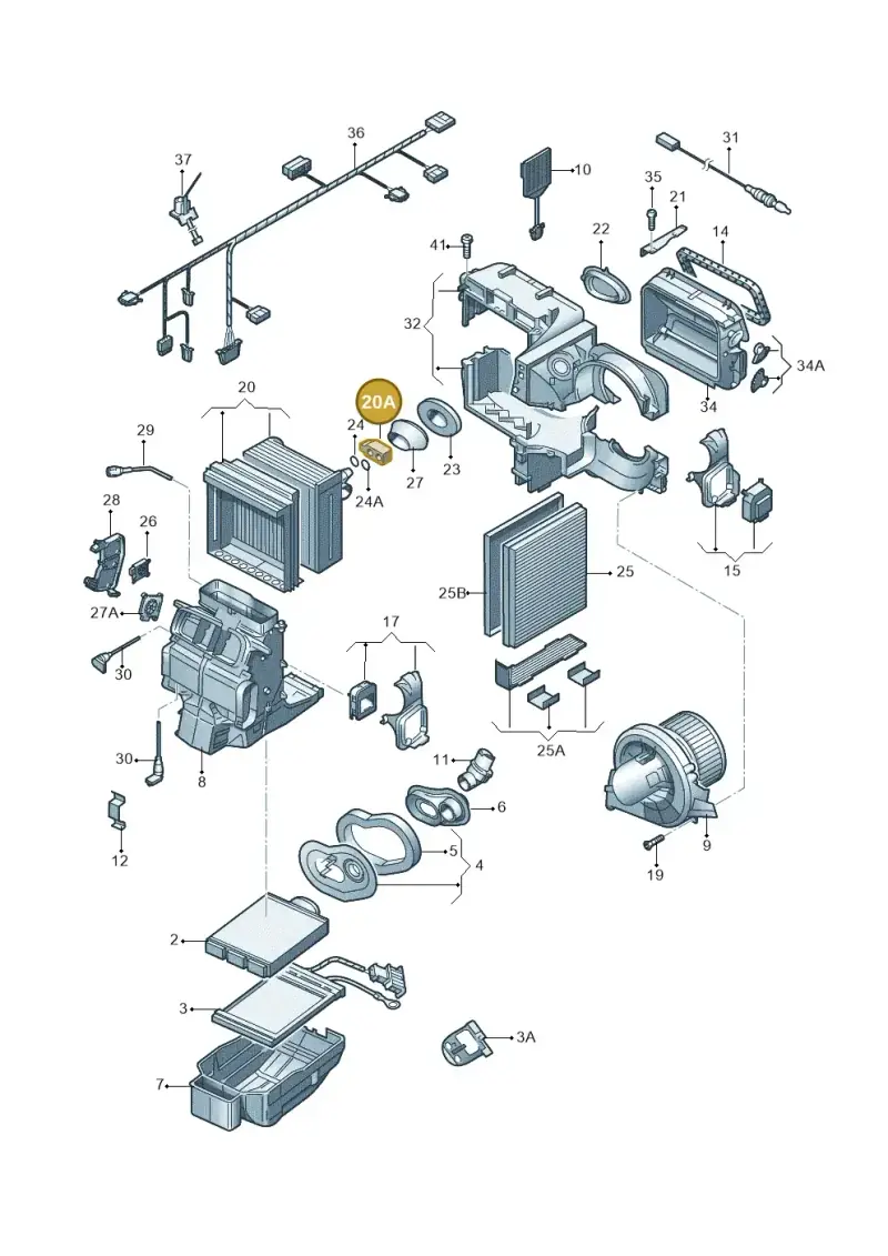 6RF820679 — Skoda Rapid Ambition (2011-2021) diagram 253820200, position 20A