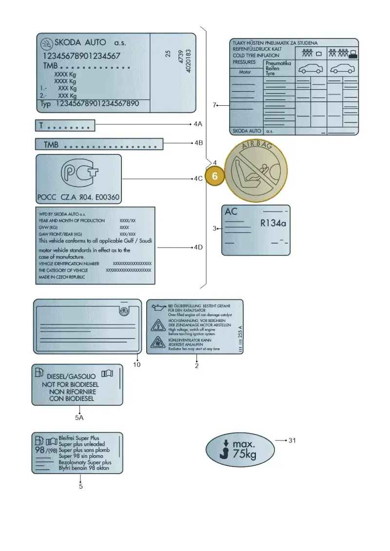 6RU010729T — Skoda Rapid (2012-2022) diagram 740000001, position 6