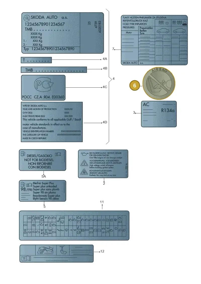 6RU010732M — Skoda Roomster (2010-2015) diagram 697011200, position 6