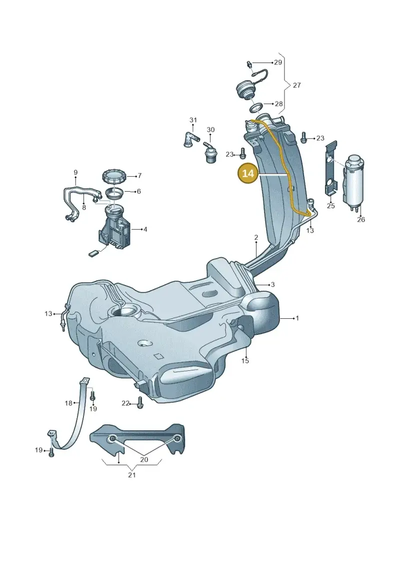 6RU201931 — Skoda Rapid (2012-2022) diagram 740201050, position 14