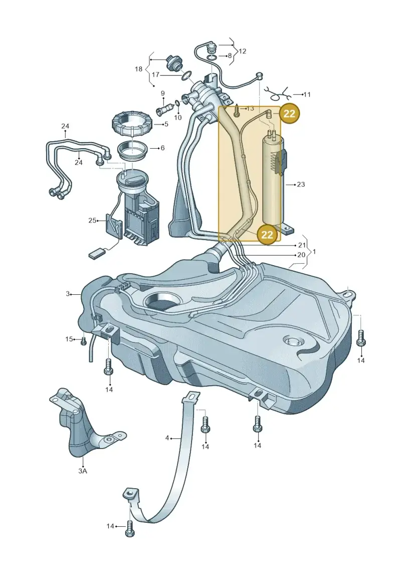 6RU201997 — Skoda Roomster (2010-2015) diagram 253201050, position 22