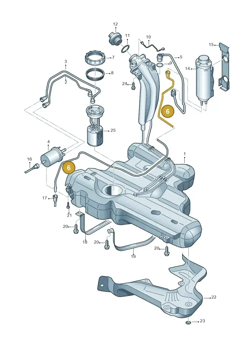 6RU201997 — Skoda Rapid (2012-2022) diagram 677201050, position 6