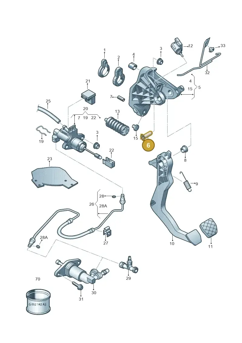 6RU721325A — Skoda Fabia Scout (2010-2014) diagram 672721250, position 6