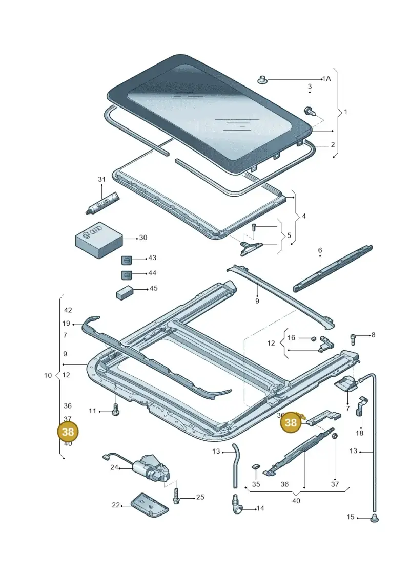6X0898015 — Skoda Fabia Jingrui (2008-2014) diagram 662877100, position 38